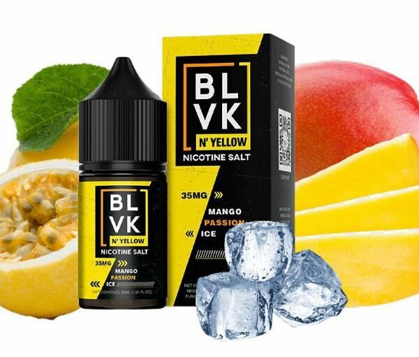 líquido blvk yellow mango passion ice detalhes